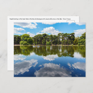 People boating at the Bois de Boulogne - Paris Postcard