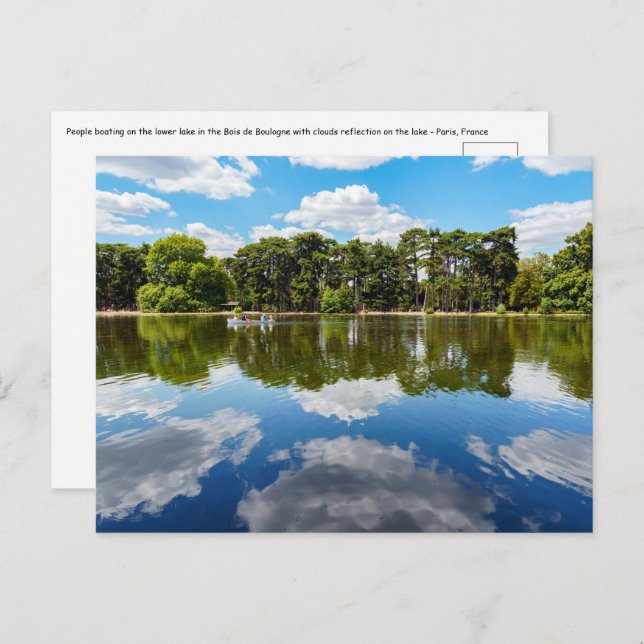 People boating at the Bois de Boulogne - Paris Postcard (Front/Back)