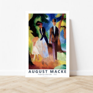 People by a Blue Lake 1913 by August Macke Poster