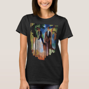 People by a Blue Lake Painting Illustration August T-Shirt