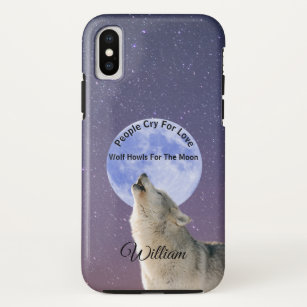 People Cry For Love Wolf Howls For Moon Customised Case-Mate iPhone Case