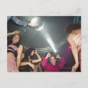 People dancing in a club postcard