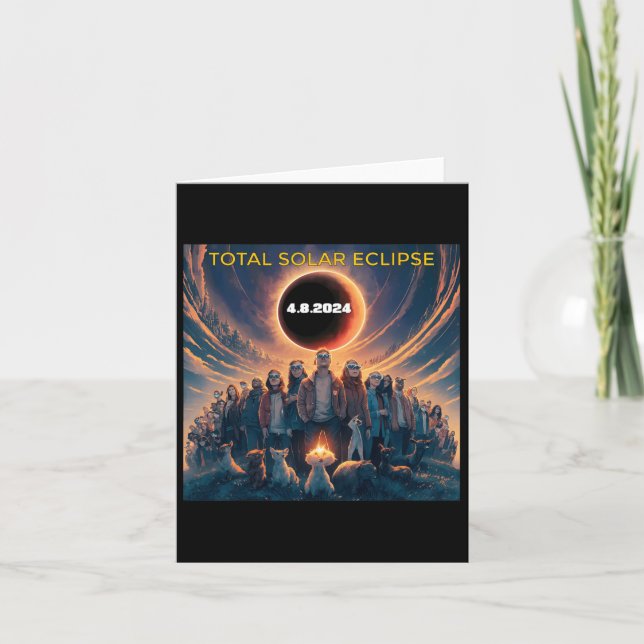People Eclipse Gles Total Solar Eclipse 2024  Card (Front)