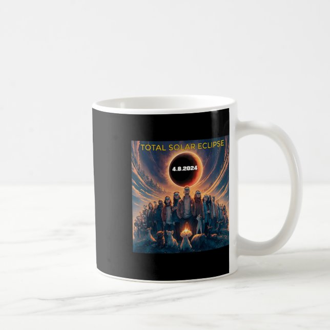 People Eclipse Gles Total Solar Eclipse 2024  Coffee Mug (Right)