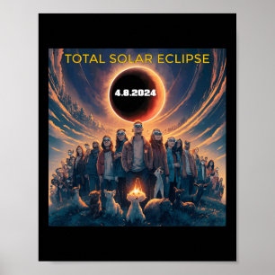 People Eclipse Gles Total Solar Eclipse 2024  Poster