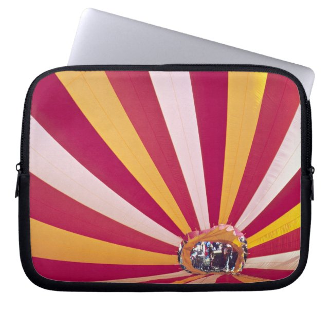 People filling a hot air balloon, Fort Collins, Laptop Sleeve (Front)