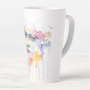 people-girl-woman-face-portrait latte mug