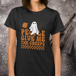 People Give Me the Creeps Retro Orange Halloween T-Shirt