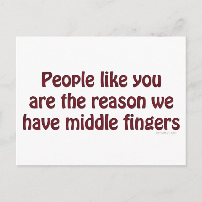 People Like You Fingers Postcard (Front)