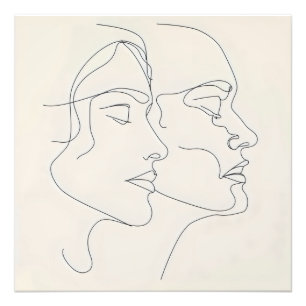 People Line Art Photo Print
