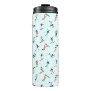 People Moving in the Winter Pattern Thermal Tumbler
