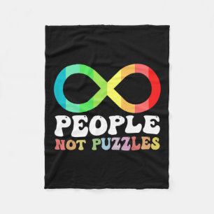 People Not Puzzles Autism Awareness Neurodiversity Fleece Blanket