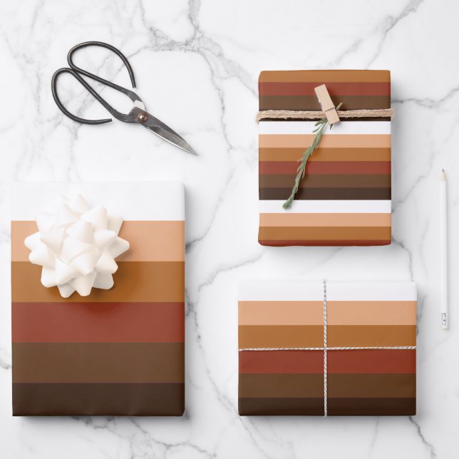 People of Colour (POC) Pride Flag Stripes Wrapping Paper Sheet (Front)