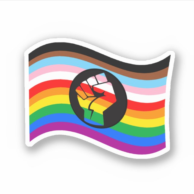 People of Colour Progress Pride Flag Sticker (Front)