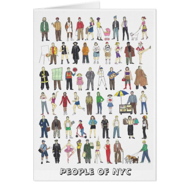 People of NYC Illustrated New Yorkers City Cards (Front)