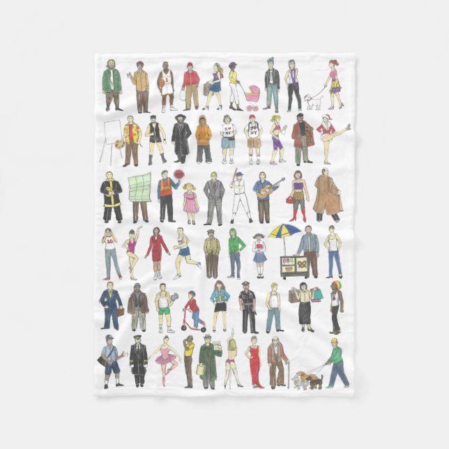 People of NYC New York City Boroughs Citizens Fleece Blanket (Front)