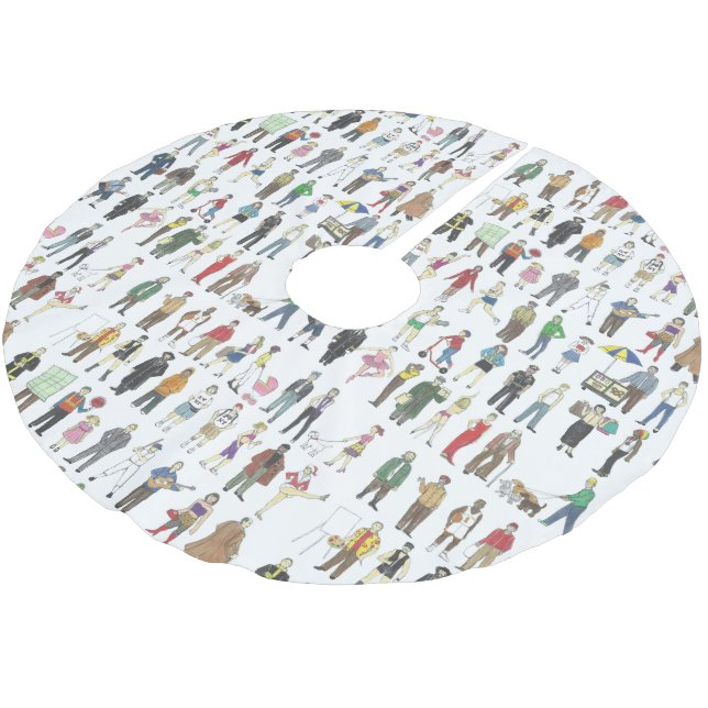 People of NYC New York City Neighbourhoods Citizen Brushed Polyester Tree Skirt (Angled)