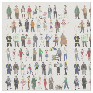 People of NYC New Yorkers City Folks Citizens NY Fabric