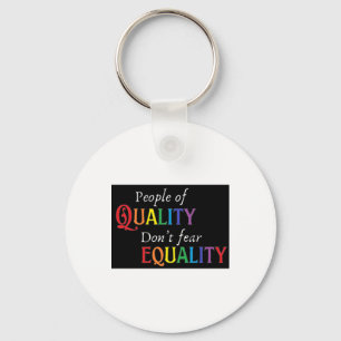 People Of Quality Rainbow On Black Sticker  Key Ring