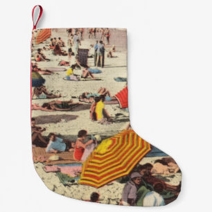 PEOPLE ON BEACH DURING DAYTIME SMALL CHRISTMAS STOCKING
