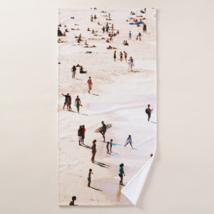 People on beach in the morning bath towel