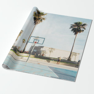 People outside outdoor basketball court wrapping paper