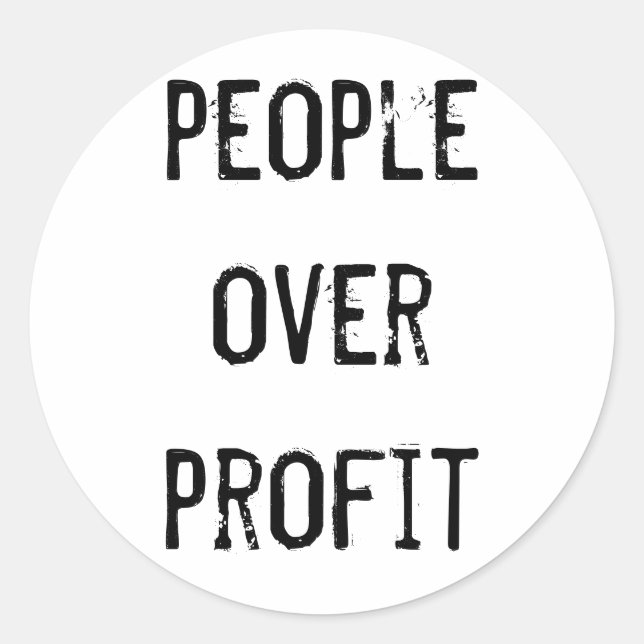 "People over profit" Sticker (Front)