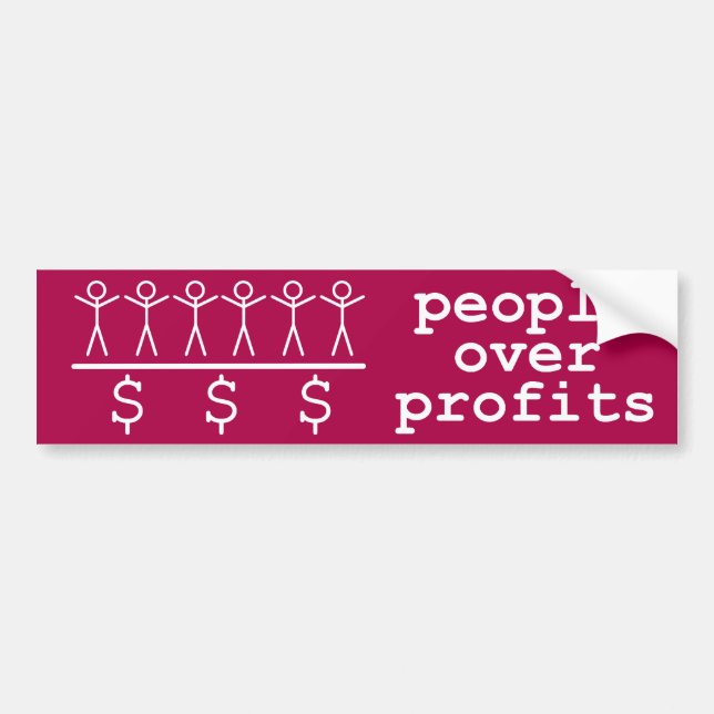 People Over Profits Bumper Sticker (Front)
