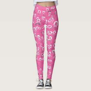 People Pattern Pink BG Leggings