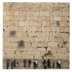People praying at the wailing wall ceramic tile