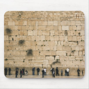 People praying at the wailing wall mouse pad