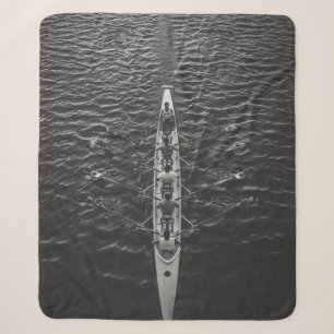 PEOPLE RIDING BOAT ON BODY OF WATER SHERPA BLANKET