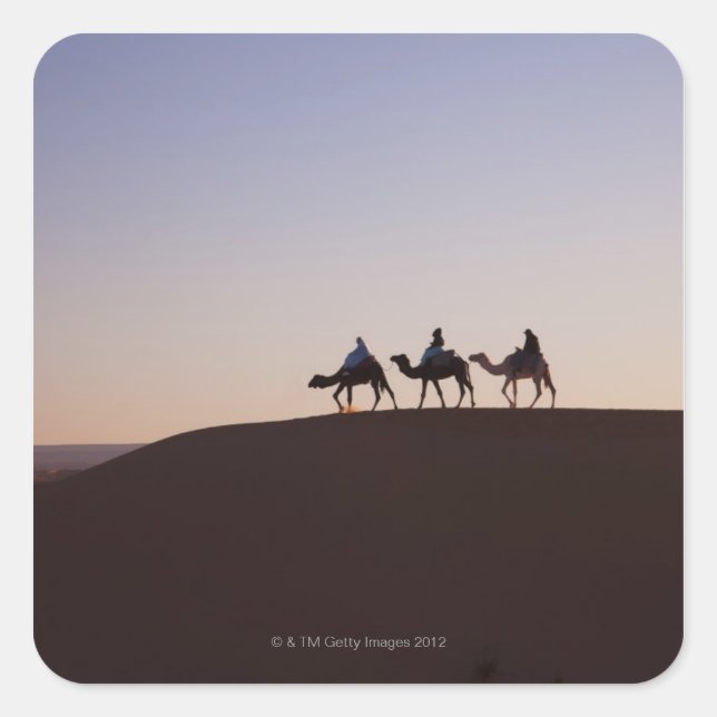 People riding camels, Morocco Square Sticker (Front)