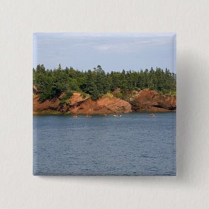 People sea kayaking in the Bay of Fundy at St. 15 Cm Square Badge