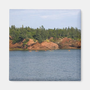 People sea kayaking in the Bay of Fundy at St. Magnet