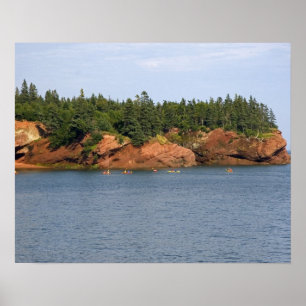 People sea kayaking in the Bay of Fundy at St. Poster