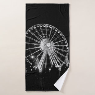 PEOPLE STANDING NEAR FERRIS WHEEL BATH TOWEL