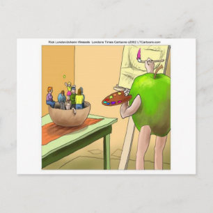 People Still Life Funny Cartoon Postcard