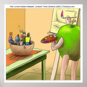 People Still Life Funny Cartoon Poster