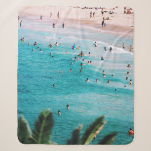 People swimming in the beach sherpa blanket