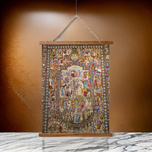  People Tehran Persian Rug Iranian Hanging Tapestry