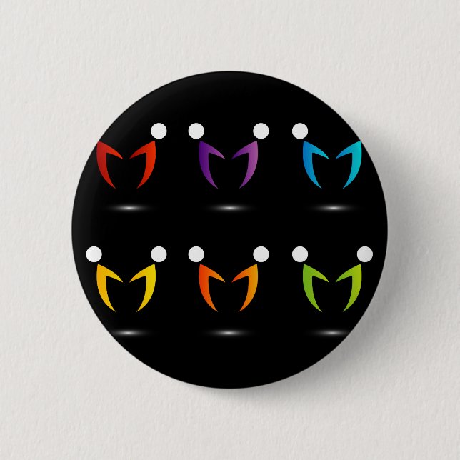 People together showing unity 6 cm round badge (Front)
