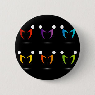 People together showing unity 6 cm round badge