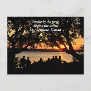 People viewing the sunset Holiday Postcard