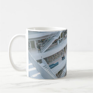 PEOPLE WALKING INSIDE LIBRARY COFFEE MUG