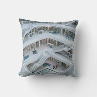 PEOPLE WALKING INSIDE LIBRARY CUSHION