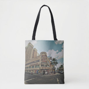 PEOPLE WALKING NEAR BUILDINGS DURING DAYTIME TOTE BAG