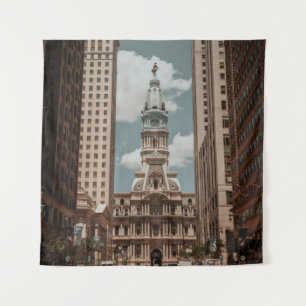 PEOPLE WALKING ON STREET NEAR HIGH RISE BUILDINGS  TAPESTRY