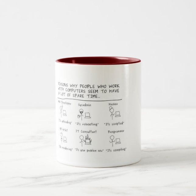 People Who Work with Computers... Two-Tone Coffee Mug (Center)