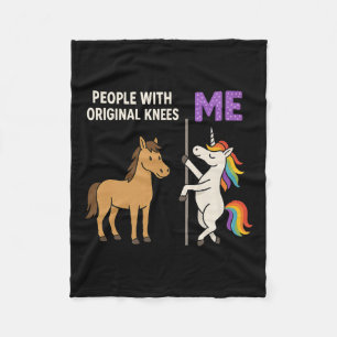 People With Original Knees And Me Unicorn Horse Pr Fleece Blanket
